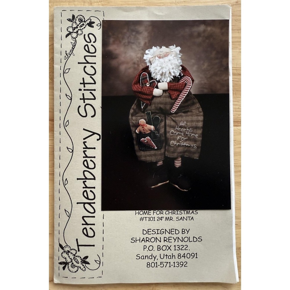 Tenderberry Stitches #T101 HOME FOR‎ CHRISTMAS 24" Mr. Santa Doll Craft Pattern